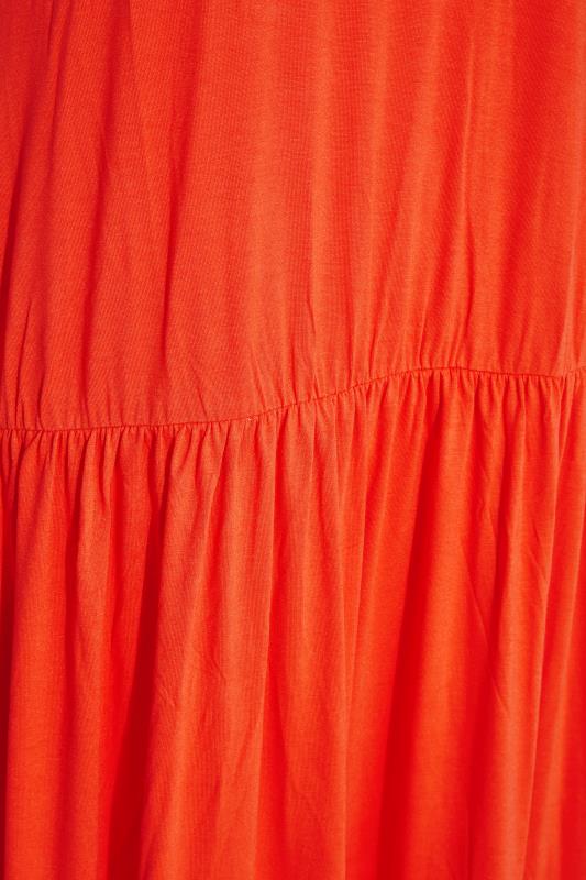 LIMITED COLLECTION Curve Orange Frill Sleeve Smock Maxi Dress 5