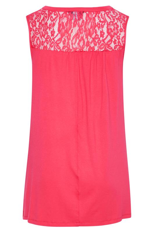 Curve Hot Pink Lace Insert Button Down Vest Top_Y.jpg