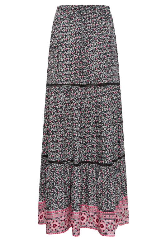 LTS Tall Women's Black Ditsy Floral Print Maxi Skirt | Long Tall Sally 6