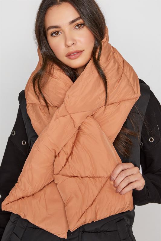 Plus Size Pink Quilted Padded Scarf | Yours Clothing 1
