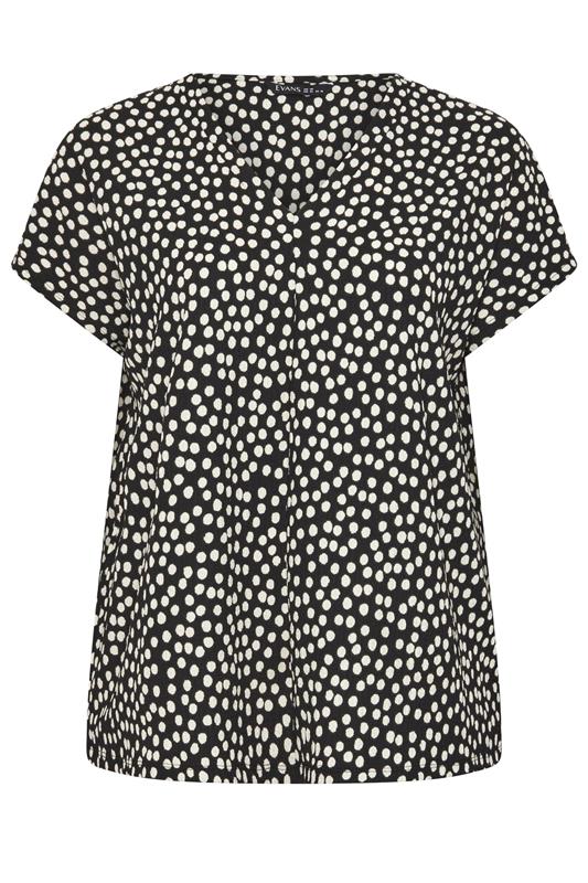 EVANS Plus Size Black Mono Spot Top | Evans 5