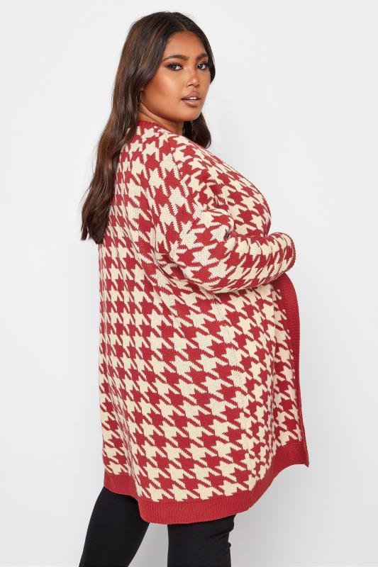 Curve Red Dogtooth Check Cardigan 3