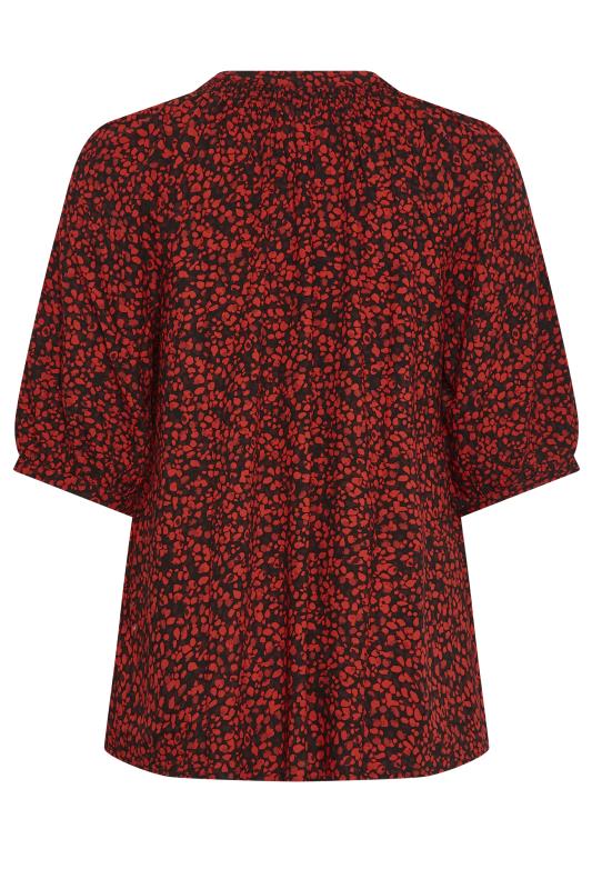 YOURS Curve Red Animal Print Notch Neck Blouse | Yours Clothing 7