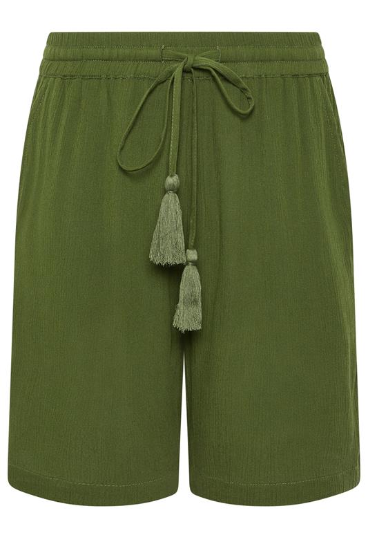 M&Co Khaki Green Crinkle Shorts | M&Co 5