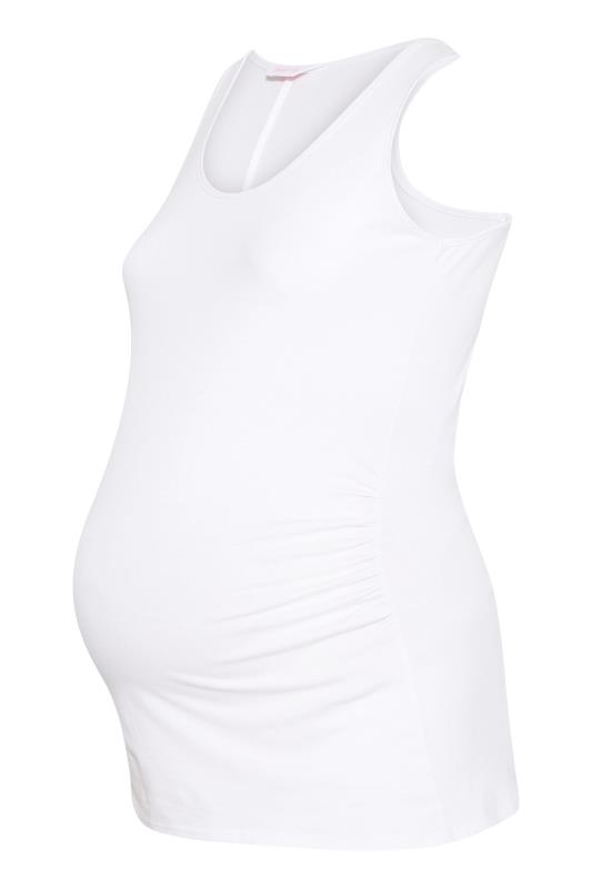 Plus Size BUMP IT UP MATERNITY White Cotton Vest Top | Yours Clothing 6