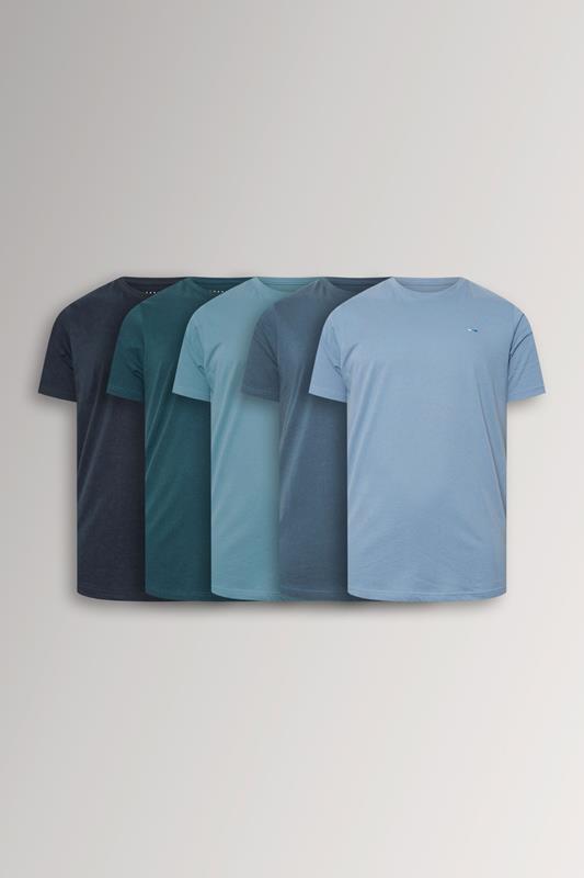 BadRhino Big & Tall 5 PACK Navy Blue & Blue Core T-Shirts