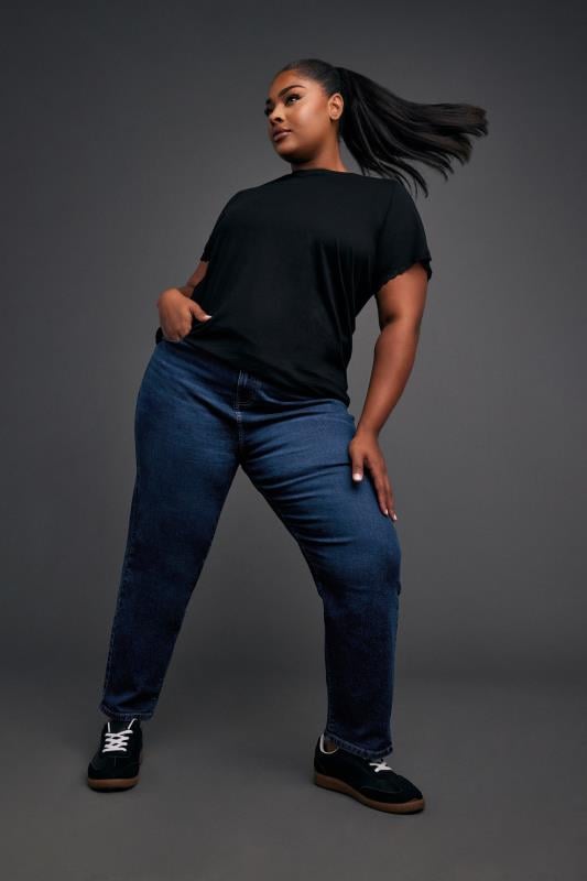 YOURS Plus Size Indigo Blue Boyfriend Jeans | Yours Clothing 2