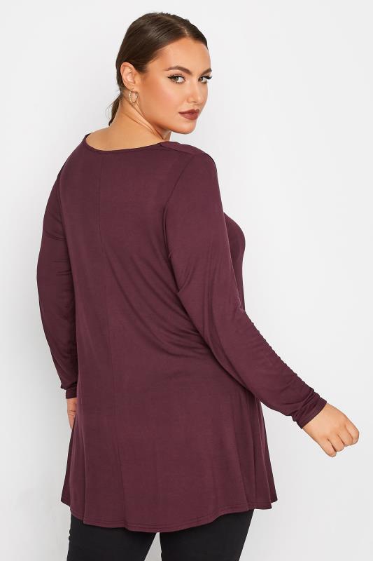 LIMITED COLLECTION Plus Size Berry Red Twist Cut Out Top | Yours Clothing 3