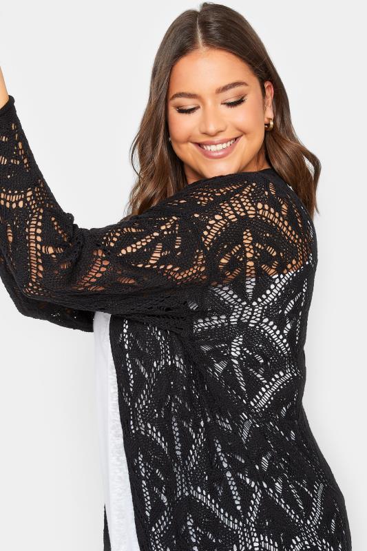 YOURS Plus Size Black Crochet Maxi Cardigan | Yours Clothing 4