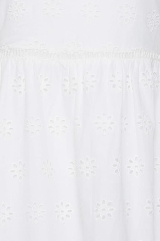LTS Tall Women's White Broderie Tiered Dress | Long Tall Sally 5