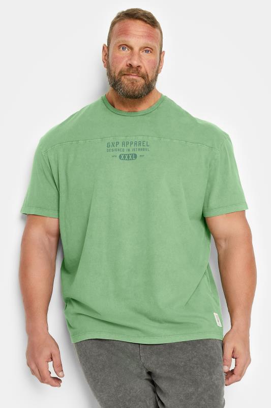 GNP Big & Tall Light Green Logo Oversized T-Shirt | BadRhino  1