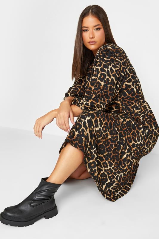 Plus Size Black Leopard Print Fril Hem Dress | Yours Clothing 4