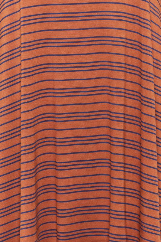 Plus Size Orange Stripe Longline T-Shirt | Yours Clothing 4