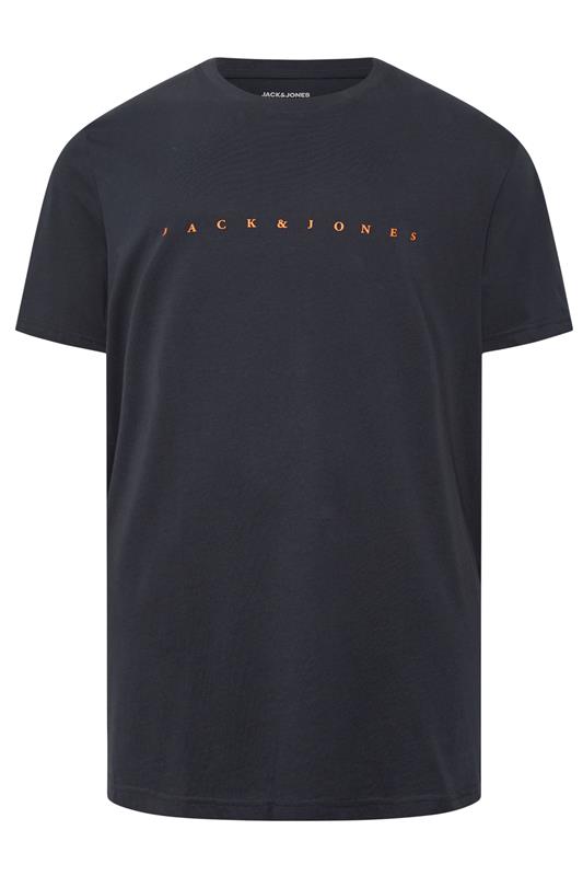 JACK & JONES Big & Tall Dark Navy Blue Slogan T-Shirt | BadRhino 2