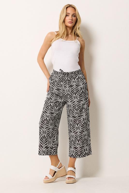 M&Co Brown Leaf Print Culottes | M&Co 1
