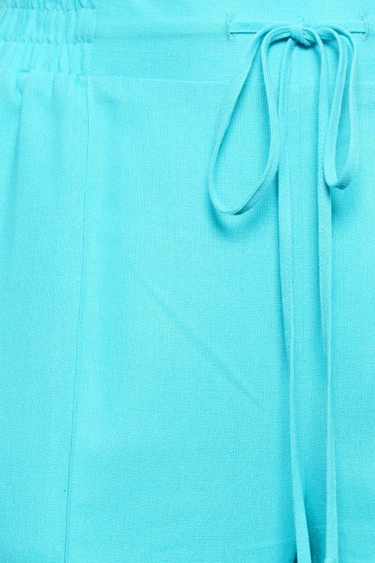 YOURS Plus Size Aqua Blue Linen Culottes | Yours Clothing 4