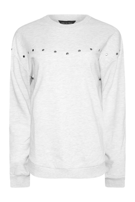 Tall Women's LTS Grey Stud Detail Sweatshirt | Long Tall Sally 6