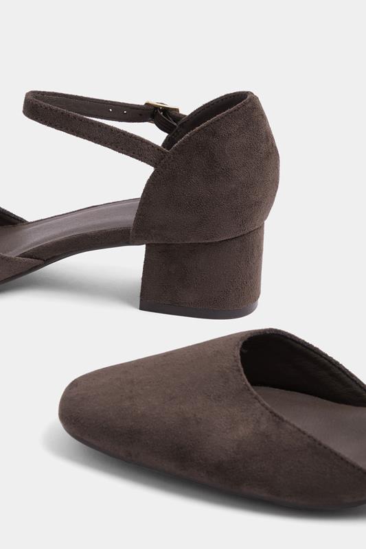 Brown Square Toe Block Heels In Wide E | Yours Clothing 4
