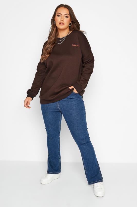 LIMITED COLLECTION Brown Long Sleeve Logo Sweatshirt 2
