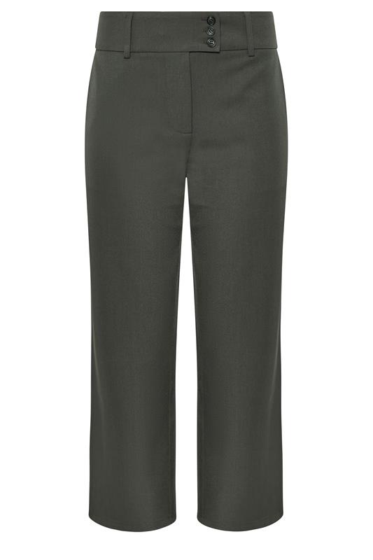  PixieGirl Petite Dark Grey Button Tab Detail Wide Leg Trousers