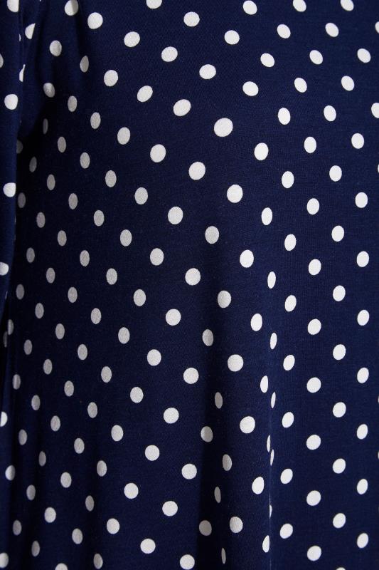 Plus Size Navy Blue Polka Dot Swing Top 
