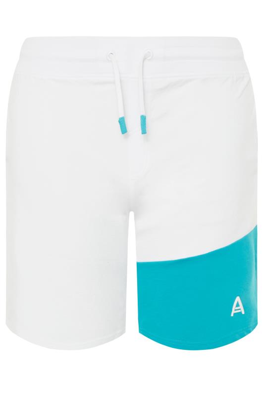 Plus Size Jogger Shorts STUDIO A Big & Tall White Colour Block Shorts