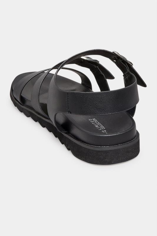 LIMITED COLLECTION Black Footbed Buckle Sandals In Extra Wide EEE Fit 4
