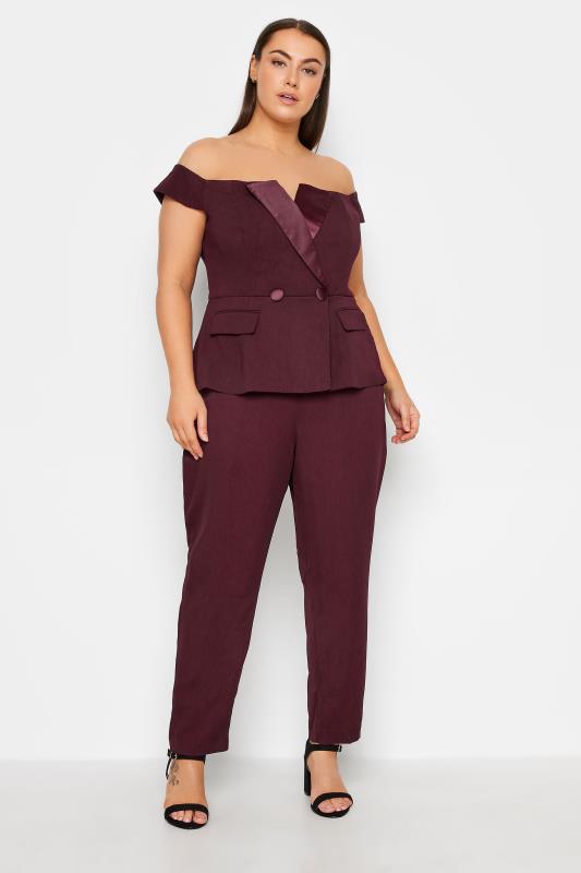  Grande Taille Evans Red Sexy Tux Jumpsuit