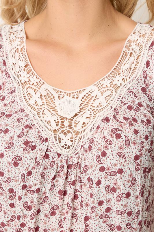 YOURS Plus Size Red Paisley Vest Top | Yours Clothing 5
