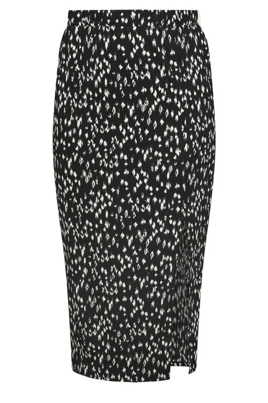 YOURS Plus Size Black Abstract Print Textured Midaxi Skirt | Yours Clothing  5