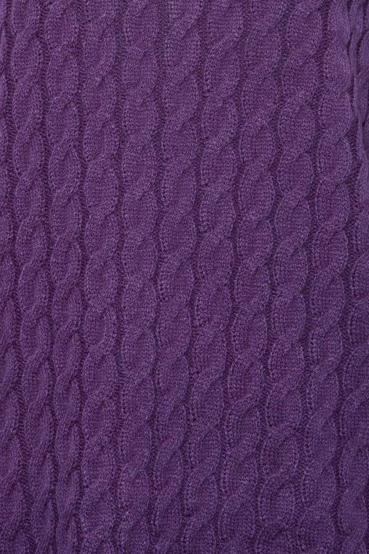 LTS Tall Womens Purple Cable Knit Jumper | Long Tall Sally  5