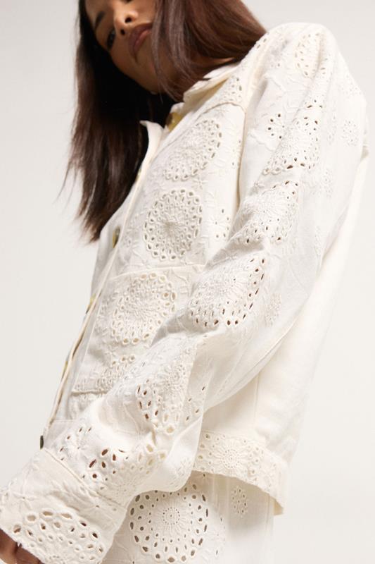 PixieGirl Petite Women's White Embroidered Cotton Jacket | PixieGirl 4