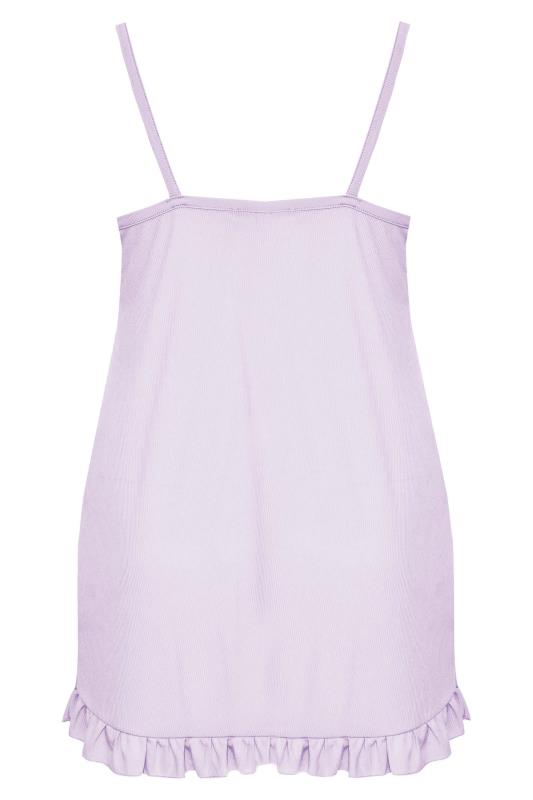 LIMITED COLLECTION Curve Lilac Purple Ribbed Nightdress 5