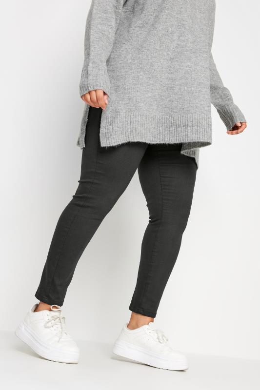 YOURS Plus Size Grey Stretch Pull On GRACE Jeggings | Yours Clothing 1