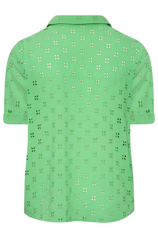 LIMITED COLLECTION Curve Green Broderie Anglaise Shirt | Yours Clothing 9