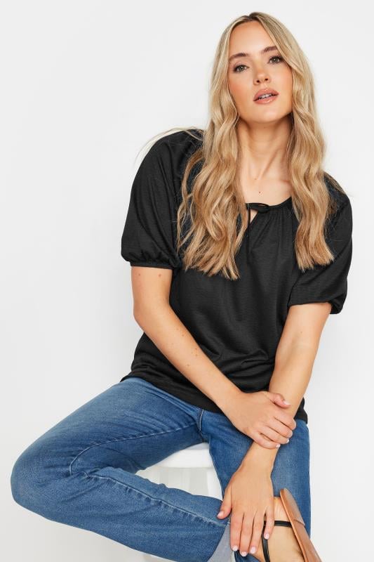  LTS Tall Black Keyhole Tie Top