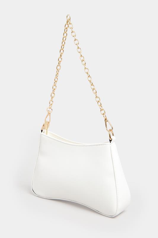  White Detachable Chain Shoulder Bag