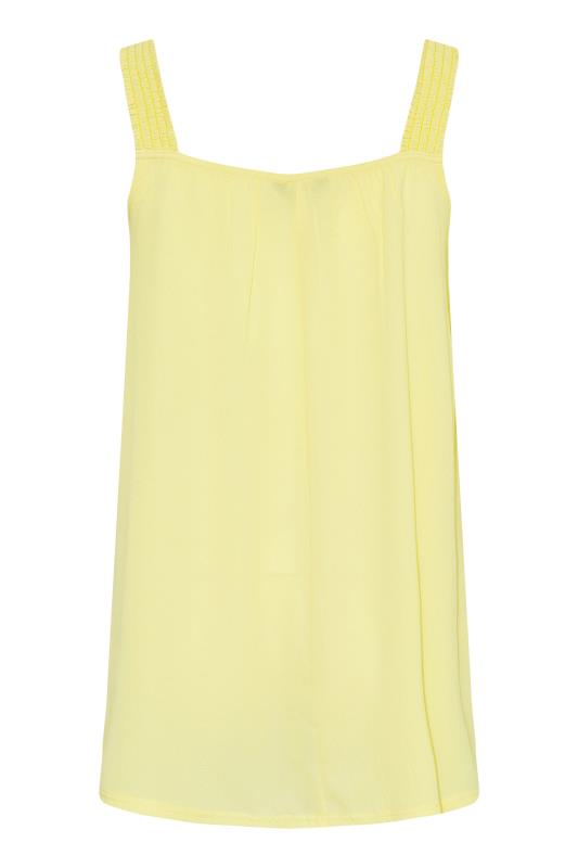 LIMITED COLLECTION Curve Yellow Shirred Strap Vest Top 8
