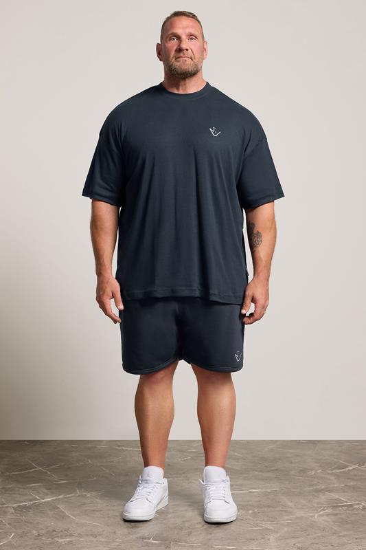 IronRhino Big & Tall Navy Blue 'Rest Day' T-Shirt & Short Set | BadRhino 1