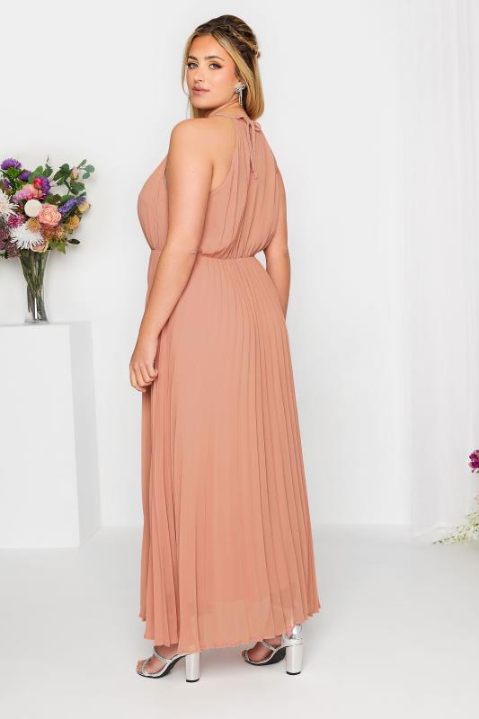 YOURS LONDON Plus Size Pink Pleated Maxi Dress | Yours Clothing 3