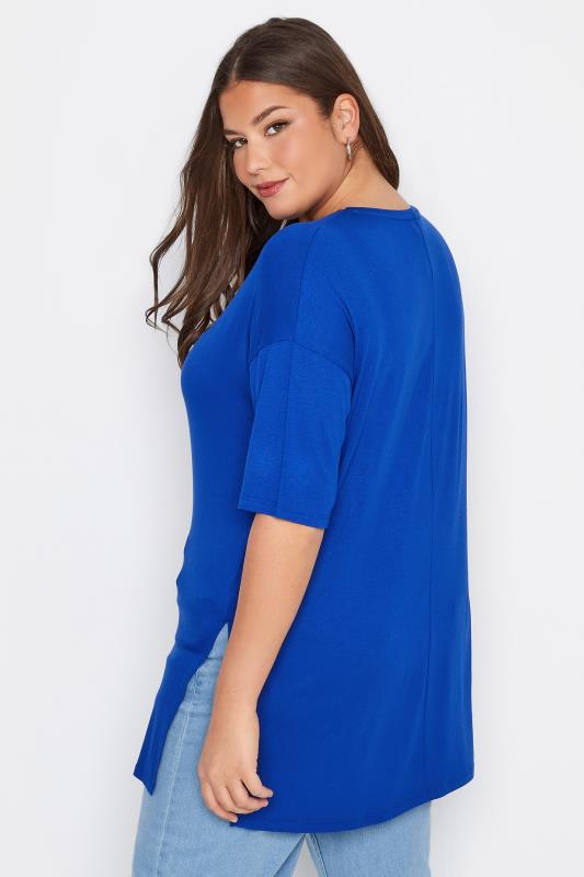 Plus Size Cobalt Blue Oversized T-Shirt | Yours Clothing  3
