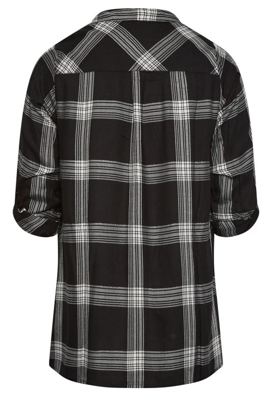 YOURS Curve Plus Size Black Check Print Shirt | Yours Clothing  8