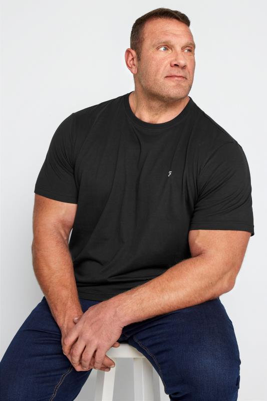  Grande Taille FARAH Big & Tall Black Core T-Shirt