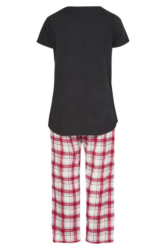 DISNEY Plus Size Black Winnie The Pooh & Piglet Check Print Pyjama Set | Yours Clothing 6
