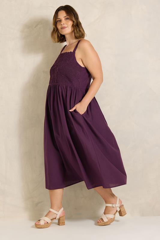 EVANS Plus Size Purple Cornelli Maxi Dress | Evans 1