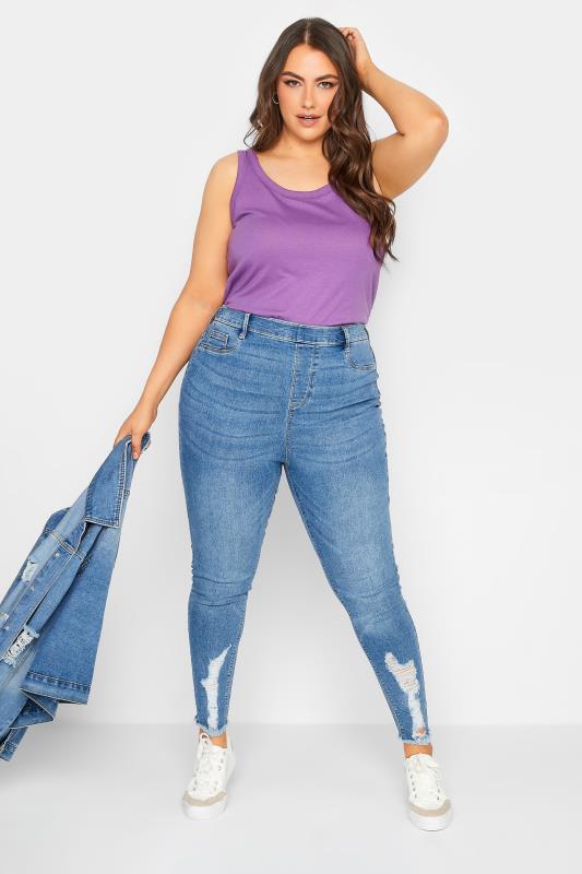 YOURS Curve Plus Size Purple Essential Vest Top | Yours Clothing  2