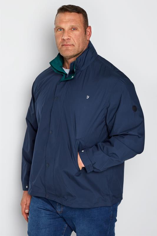 Plus Size  FARAH Navy Falkirk Anorak Jacket