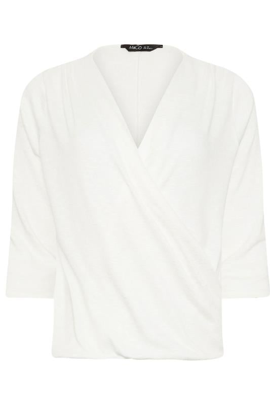 M&Co Ivory White Long Sleeve Wrap Top | M&Co 5