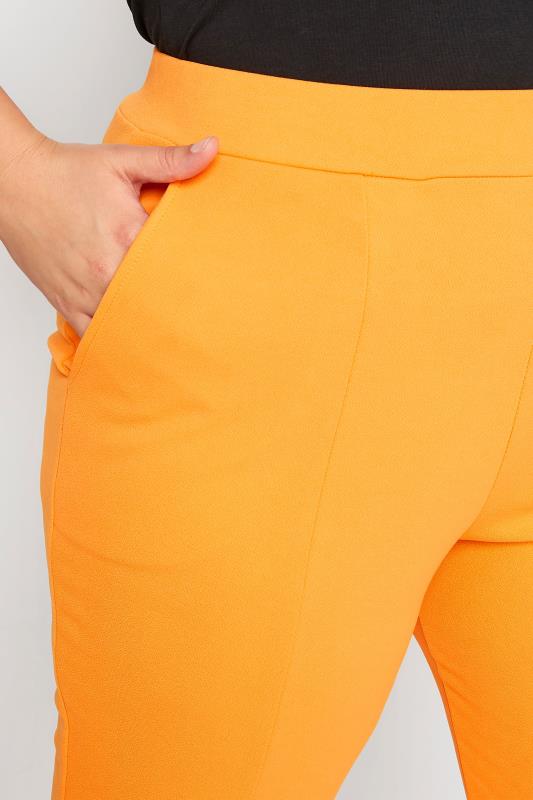 LIMITED COLLECTION Curve Neon Orange Split Hem Tapered Trousers 4