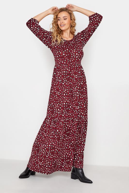 LTS Tall Red Leopard Print Midaxi Dress 1